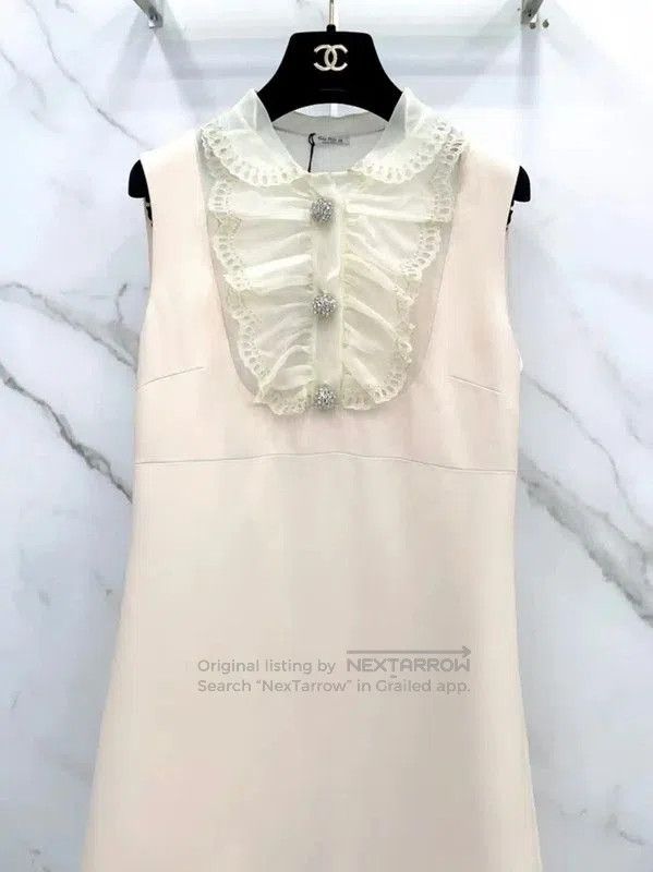 Miu Miu Miu Miu Summer Beige Silk Dress . Size M / US 6-8 / IT 42-44 - 3 Thumbnail