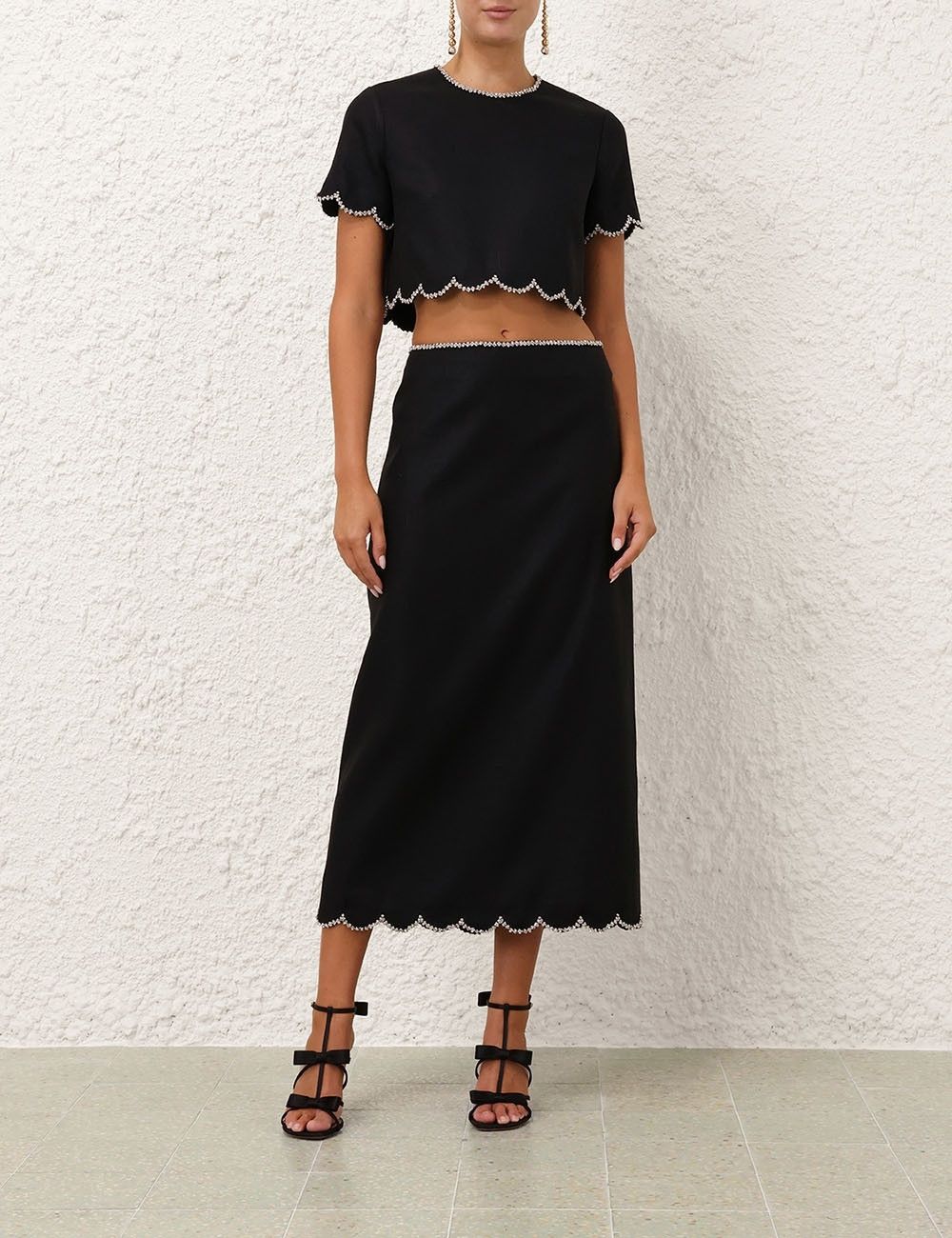 Zimmermann oc11z1025 Crush Scalloped Top in Black Size L / US 10 / IT 46 - 6 Thumbnail