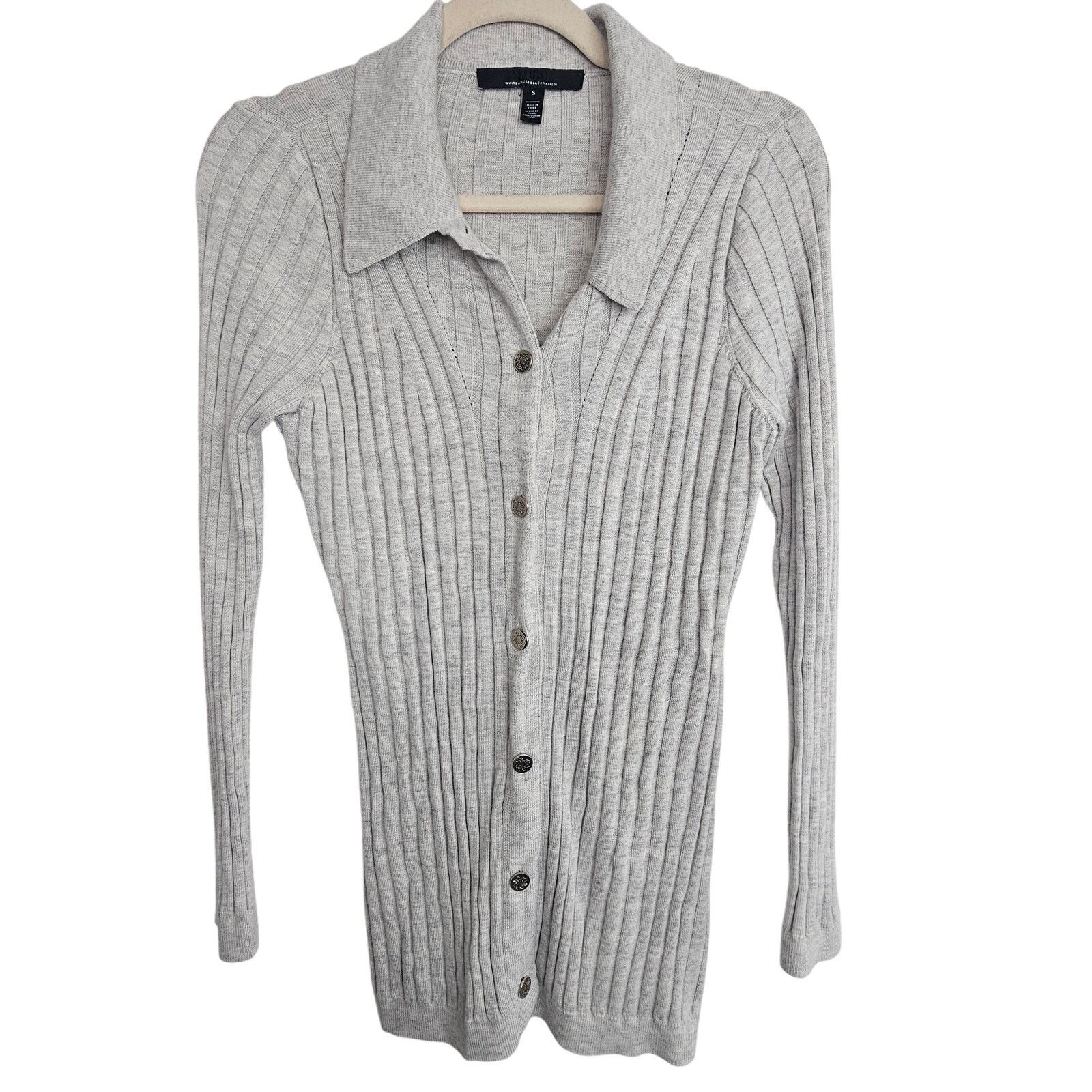 White House Black Market White House Black Market Cashmere Ribbed Cardigan Sweater Size S / US 4 / IT 40 - 1 Thumbnail