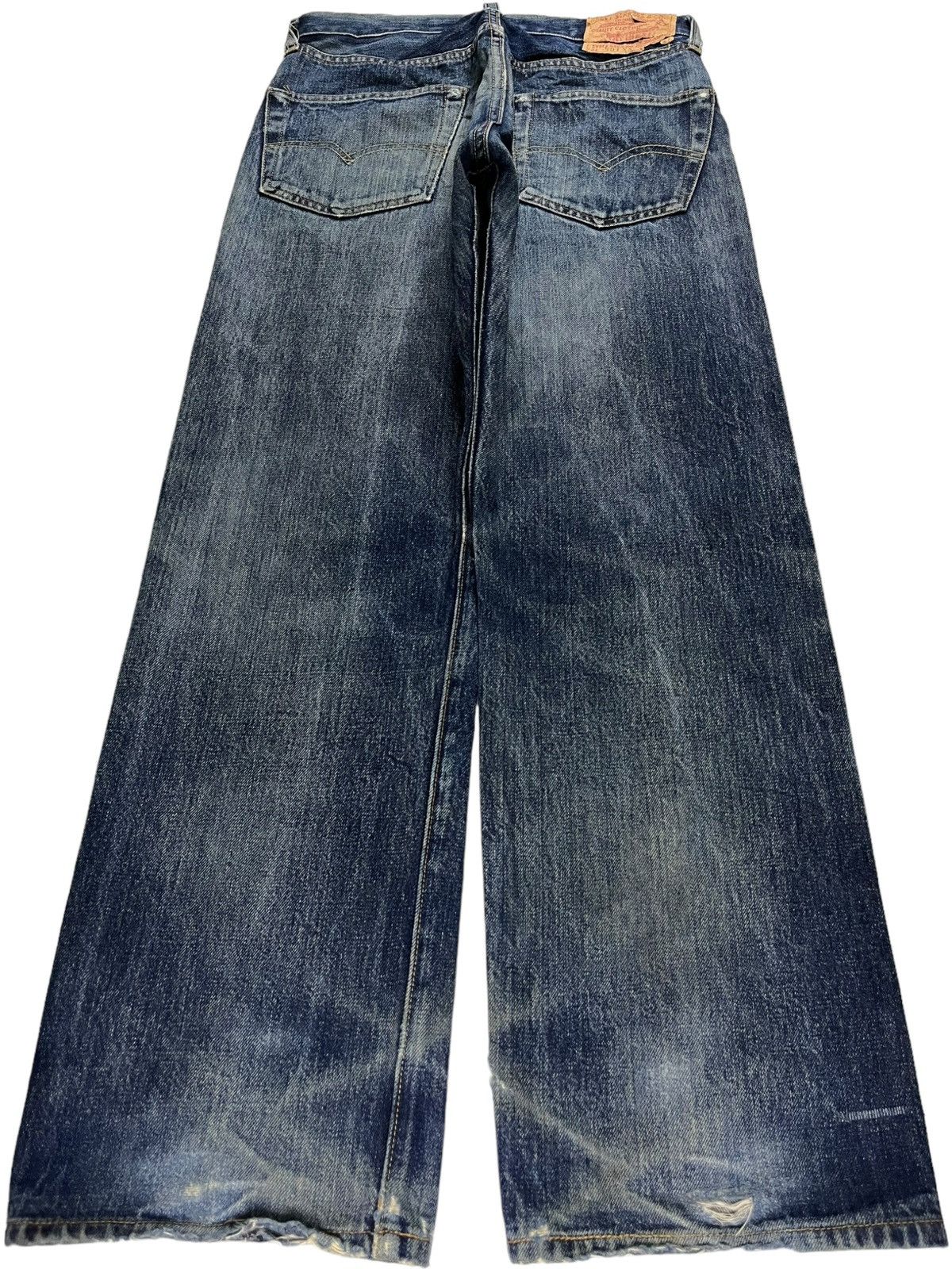 Levi's Vintage 80s Levis 501 Selvedge Big E Loose Jeans Button 555 Size US 28 / EU 44 - 3 Thumbnail