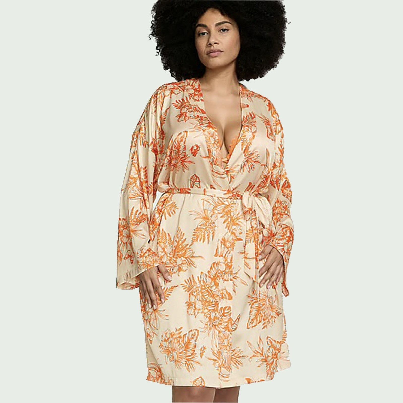 Victoria's Secret NWT Victoria’s Secret Satin Midi Robe Tropical Toile XS/S Size ONE SIZE - 1 Thumbnail