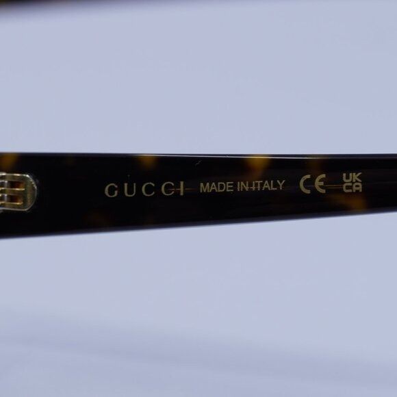 Gucci Gucci GG1259OA 002 Eyeglasses Dark Havana 55mm Rectangle Size ONE SIZE - 7 Thumbnail