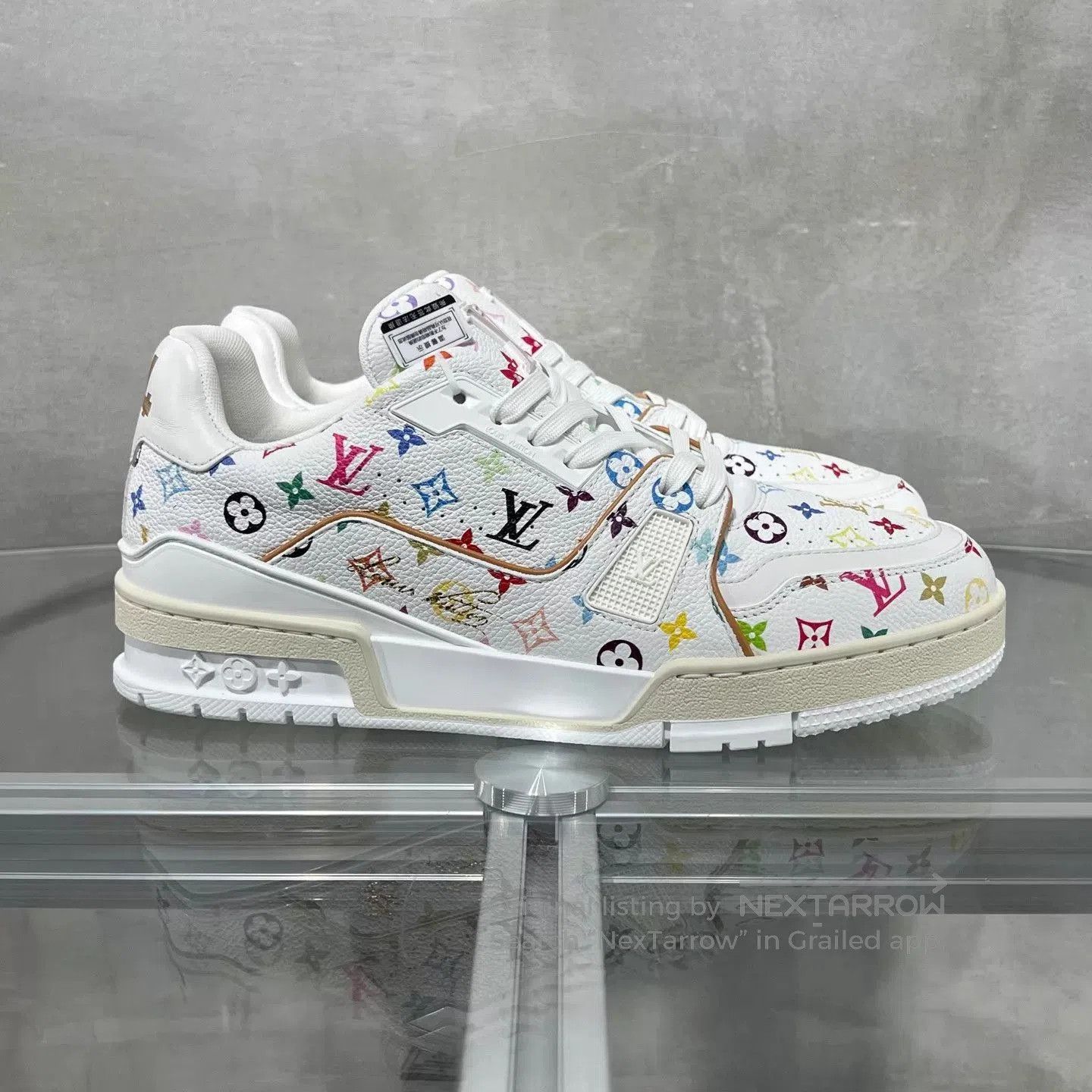 Louis Vuitton White Colorful Print Low. Size US 7.5 / EU 40-41 - 4 Thumbnail