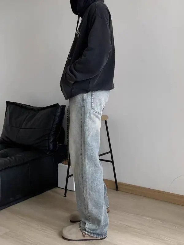 Japanese Brand Vintage Street Washed and Aged Casual Light Blue Jeans Size US 36 / EU 52 - 4 Thumbnail