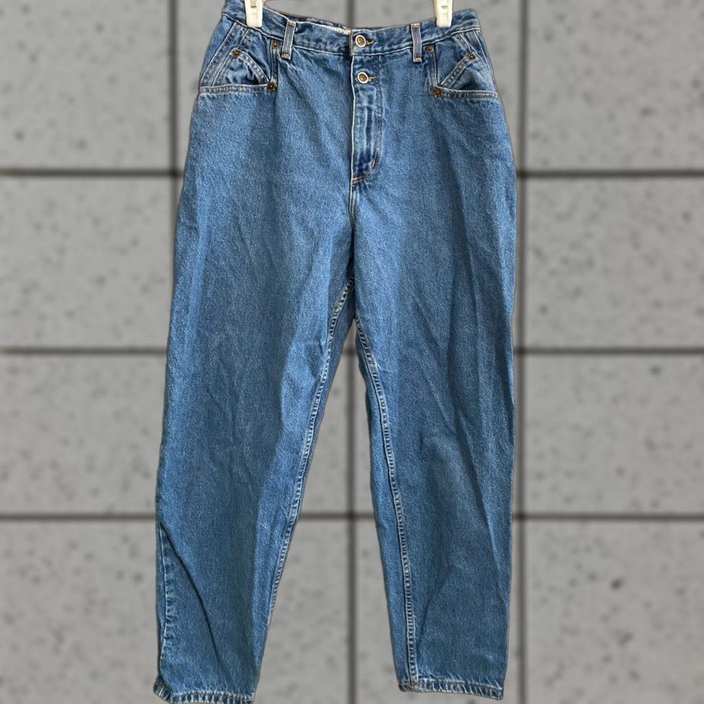 Vintage VINTAGE ZENA Womens High Rise Mom Jeans Button Fly Light Wash Denim 29x29 Size 29" - 1 Thumbnail