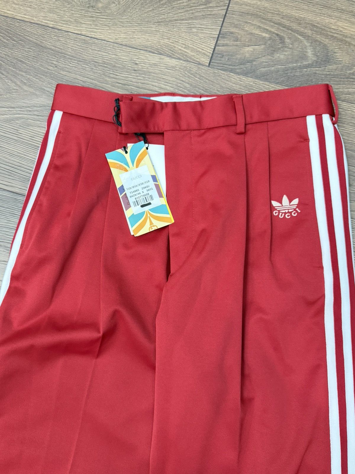 Adidas × Gucci GUCCI × adidas Red Side-Stripe Track Pants (Size IT46) Size US 29 - 3 Thumbnail