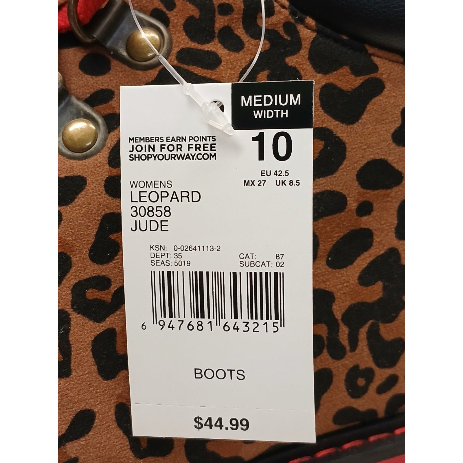 Route 66 Route 66 (10) Leopard Print Lace-Up Ankle Jude Width Boots Size US 10 / IT 40 - 10 Thumbnail