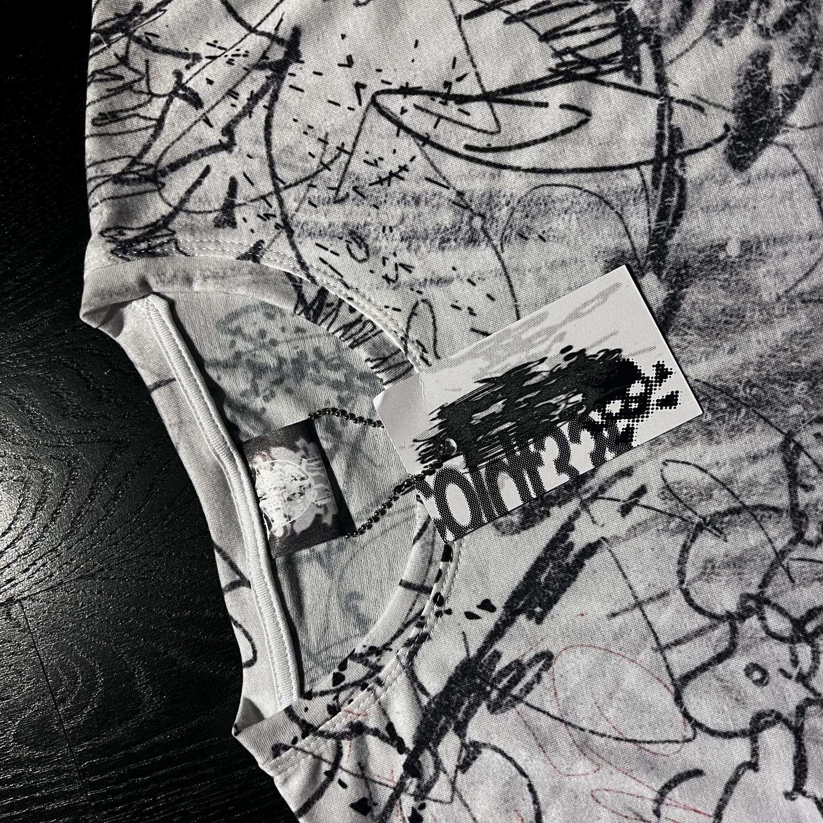 Designer ColdFeet Graffiti Drawn AOP Tee Shirt White Black Size US L / EU 52-54 / 3 - 4 Thumbnail