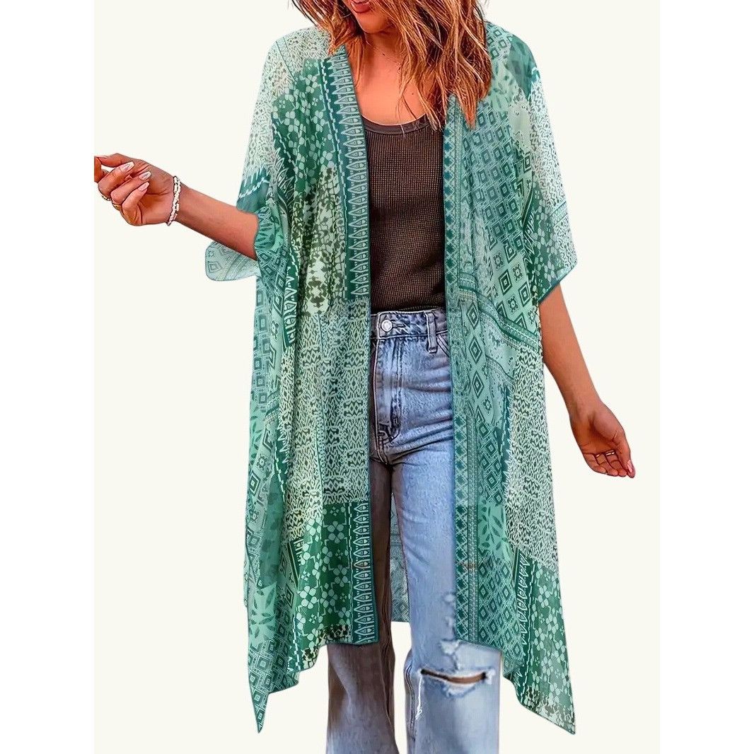 Other CCC Bohemian Style Patchwork Cape Lightweight Sheer Fabric E Size ONE SIZE - 2 Thumbnail
