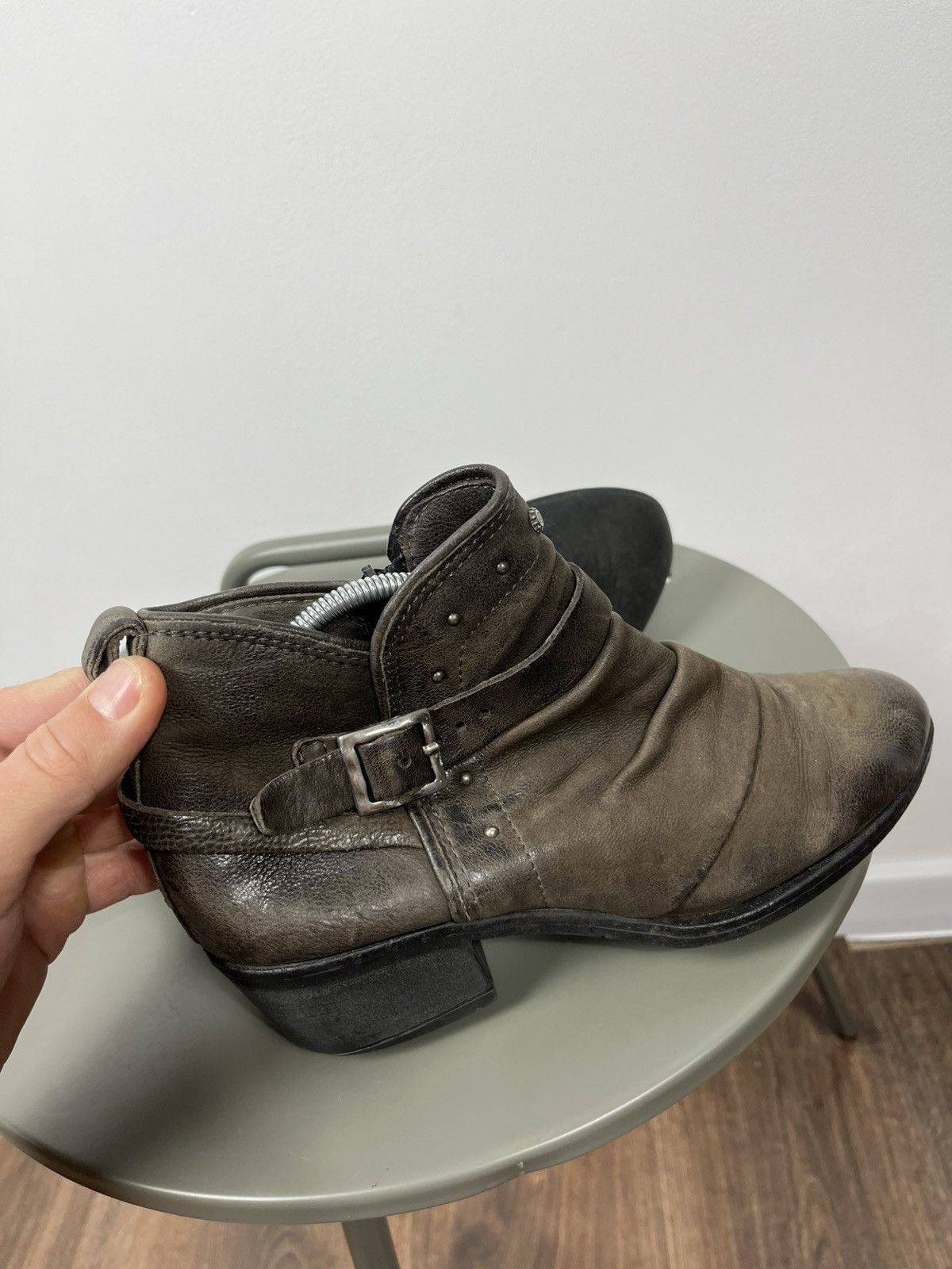 Other Avant-Garde Distressed Leather Ankle Boots Zip Buckle 38 Size US 7.5 / IT 37.5 - 13 Thumbnail