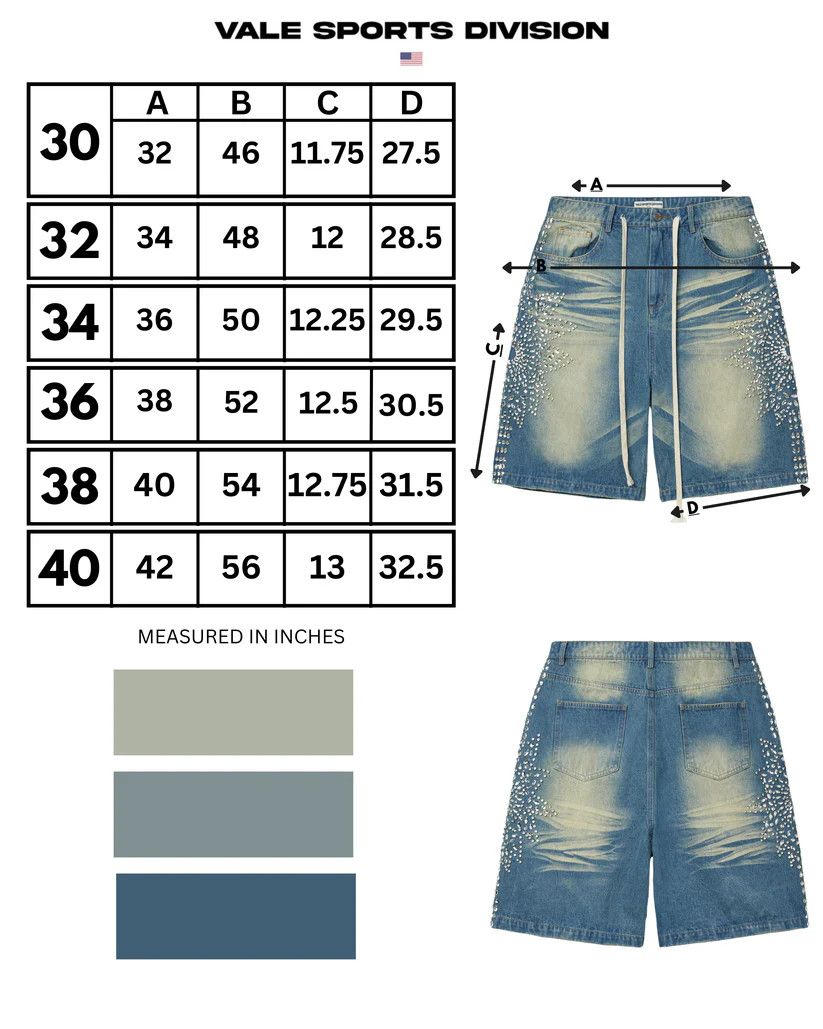 Vale Vale Forever Sirens Rhinestone Jorts Blue Size 30 Size US 32 / EU 48 - 3 Thumbnail