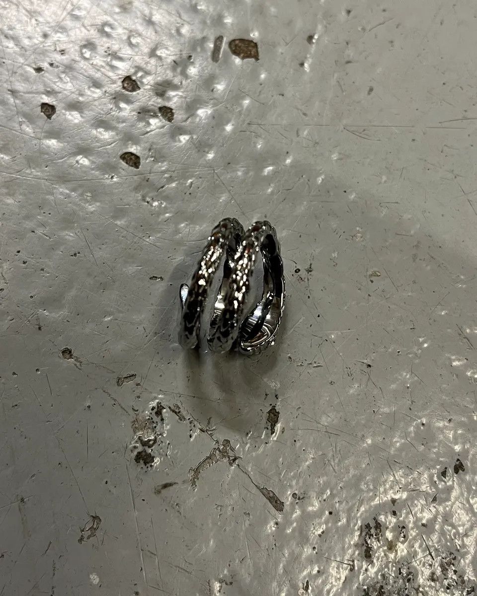 Just Cavalli 2000s Cavalli Grey Metal Snake Eye Zirconi Ring Size ONE SIZE - 5 Thumbnail
