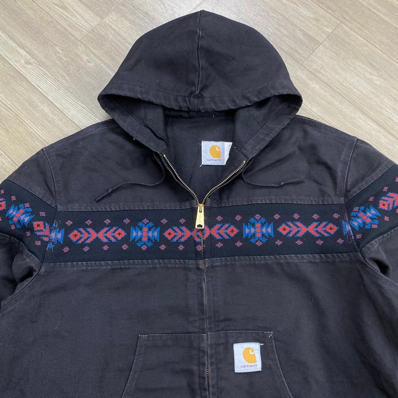 Carhartt 1990s Vintage Carhartt Aztec JR0005 Canvas Zipper Hoodie Size US M / EU 48-50 / 2 - 7 Thumbnail