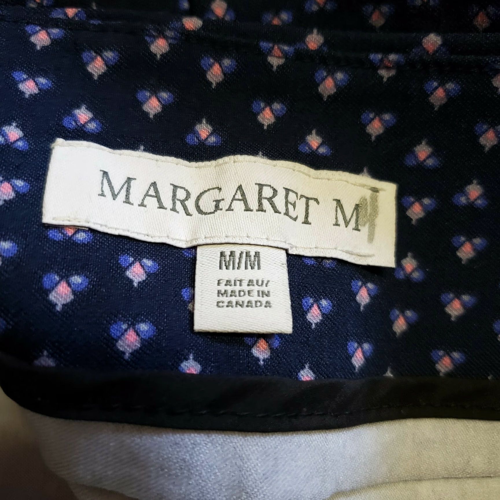 Vintage Margaret M Pencil Skirt Sz Medium Blue Pink Floral Rayon Blend Pull On Womens Size 32" / US 10 / IT 46 - 4 Thumbnail