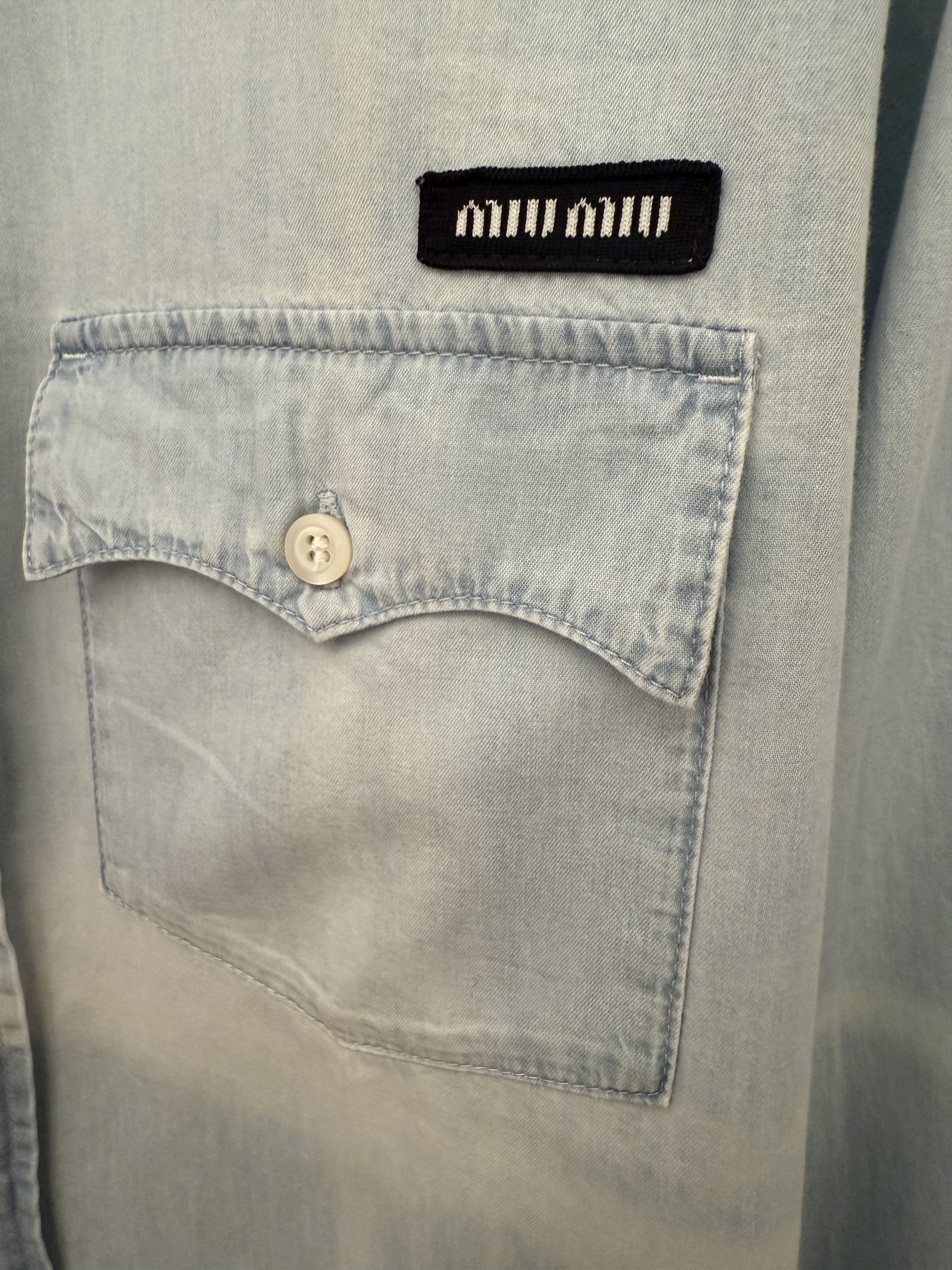Miu Miu Miu Miu Washed Chambray Shirt € 1,000 Size L / US 10 / IT 46 - 4 Thumbnail