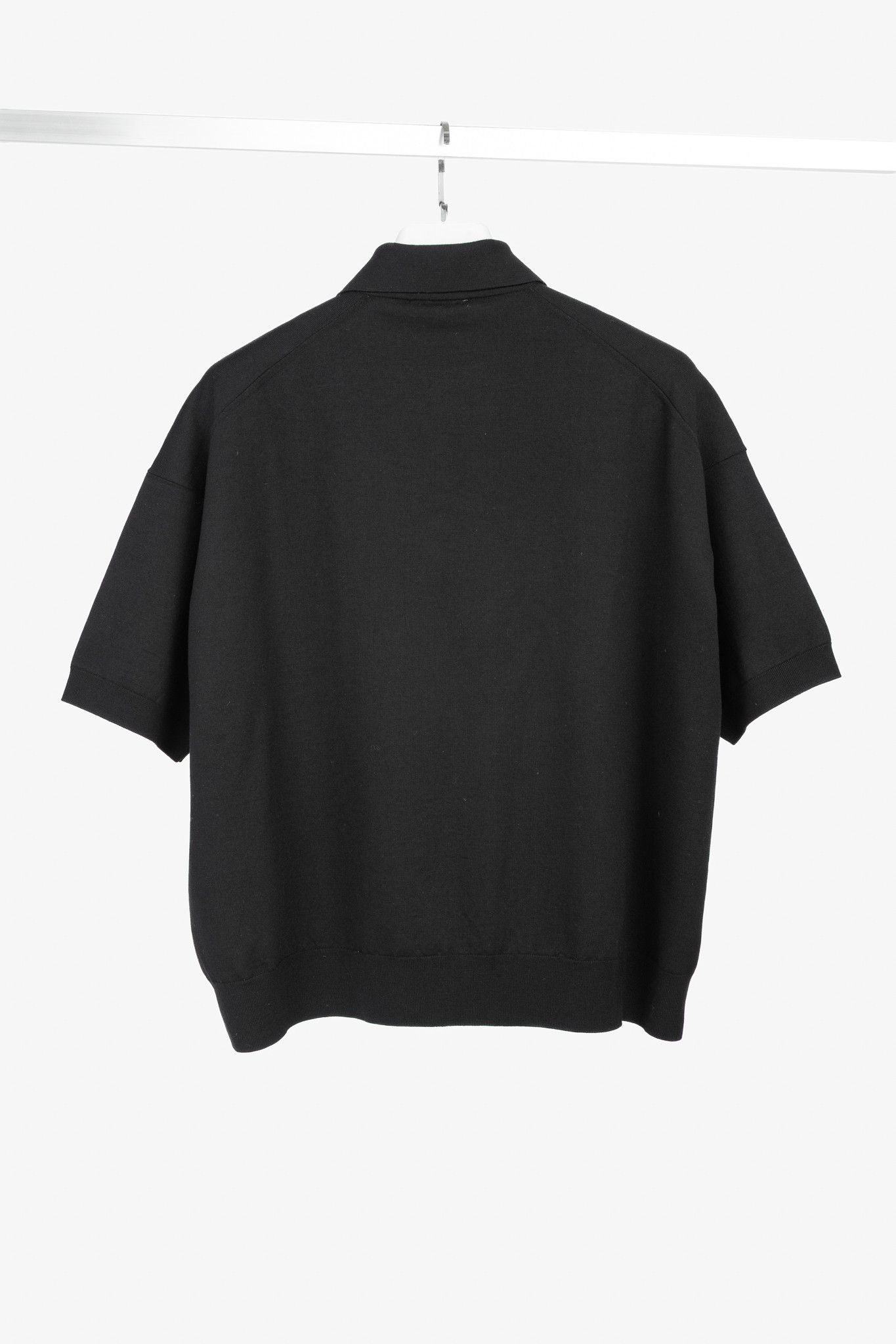 Prada Prada AW/18 Nero Logo Oversized Knit Polo Size US XS / EU 42 / 0 - 2 Thumbnail