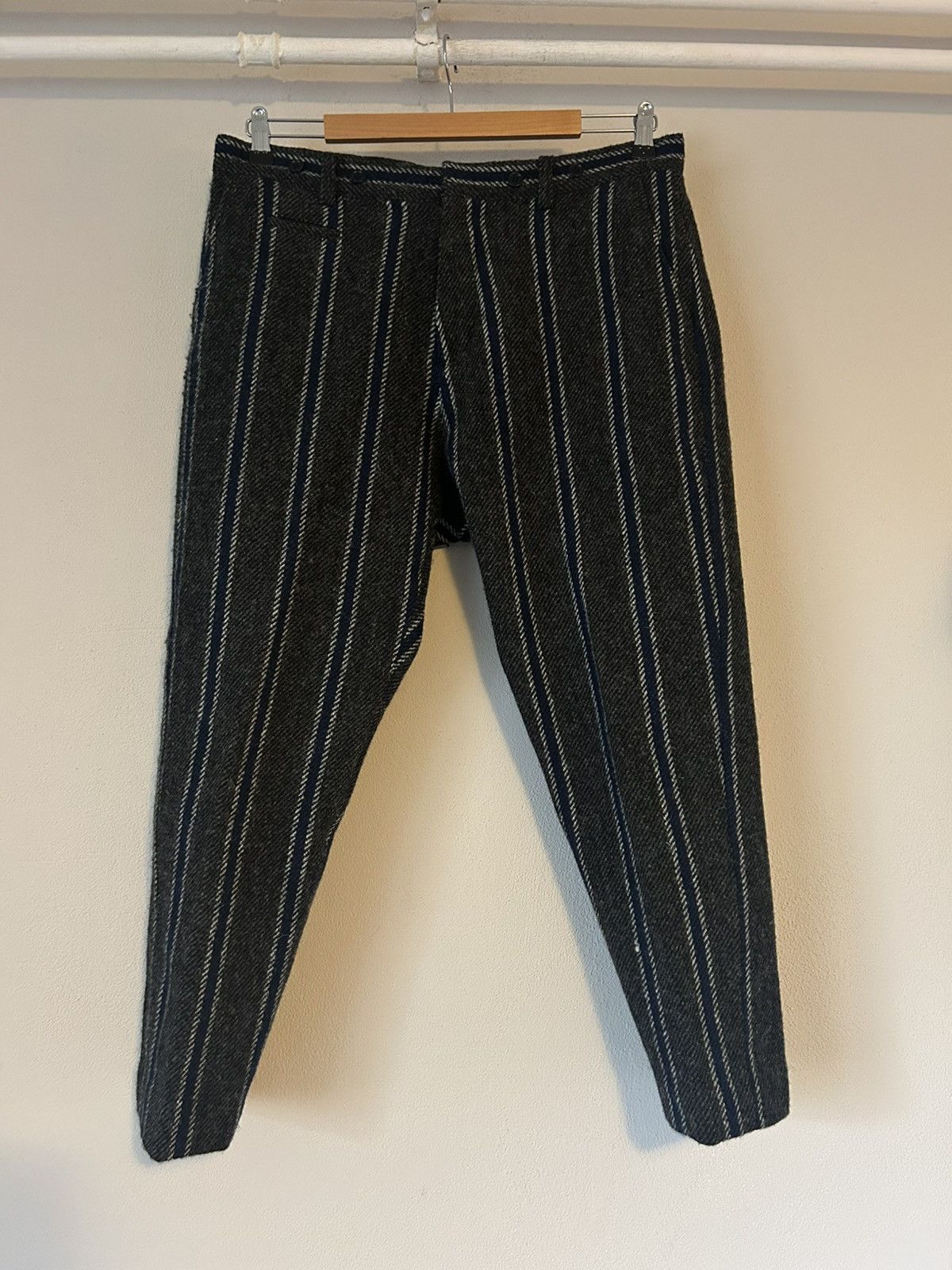 Undercover Undercover Striped Wool Trousers in Grey/Blue - Size L Size US 33 - 1 Thumbnail