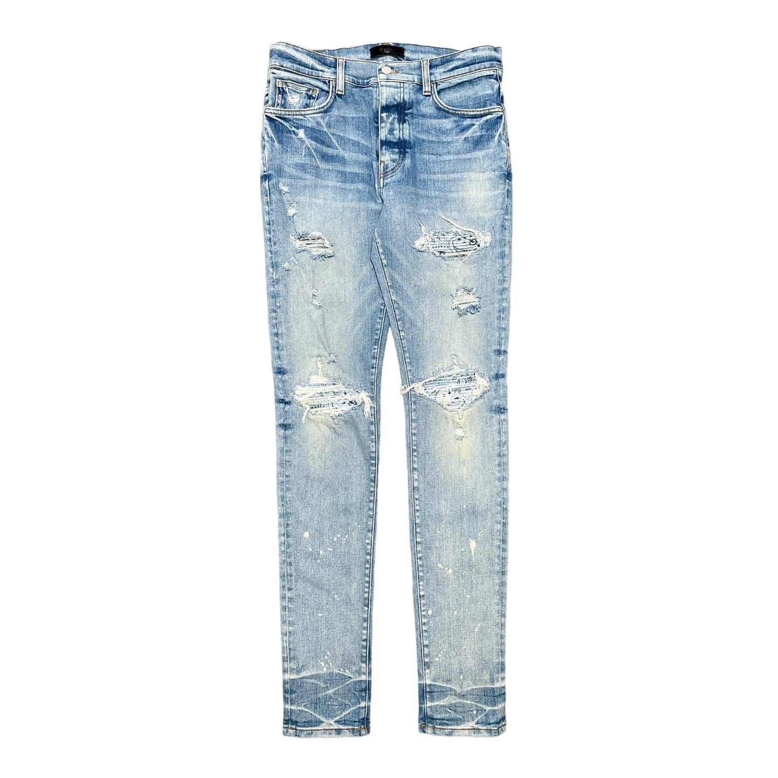 image of Amiri Mx1 Baby Blue Bandana Jeans Clay Indigo, Men's (Size 33)