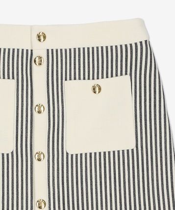 Celine o1w1db10125 2J628063V Trapeze Mini Skirt in White & Blue Size 30" / US 8 / IT 44 - 3 Thumbnail