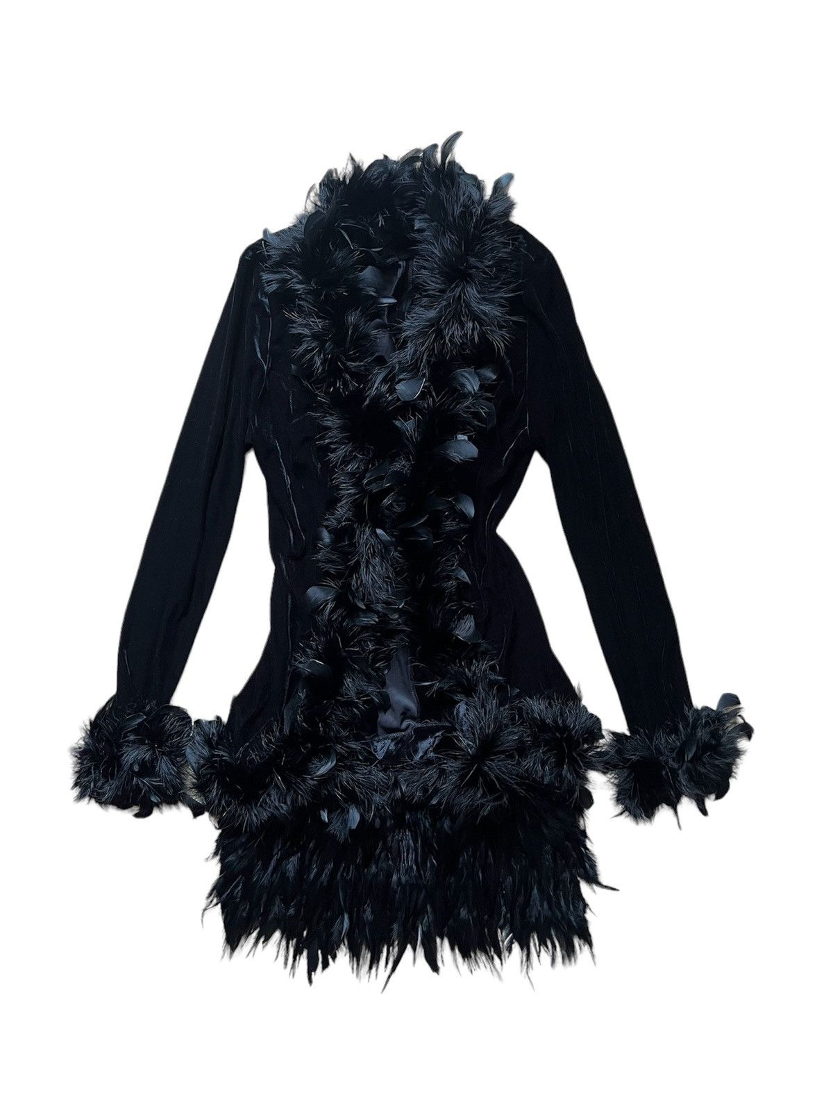 Japanese Brand Black velvet feather cardigan 🪶 Size M / US 6-8 / IT 42-44 - 15 Thumbnail
