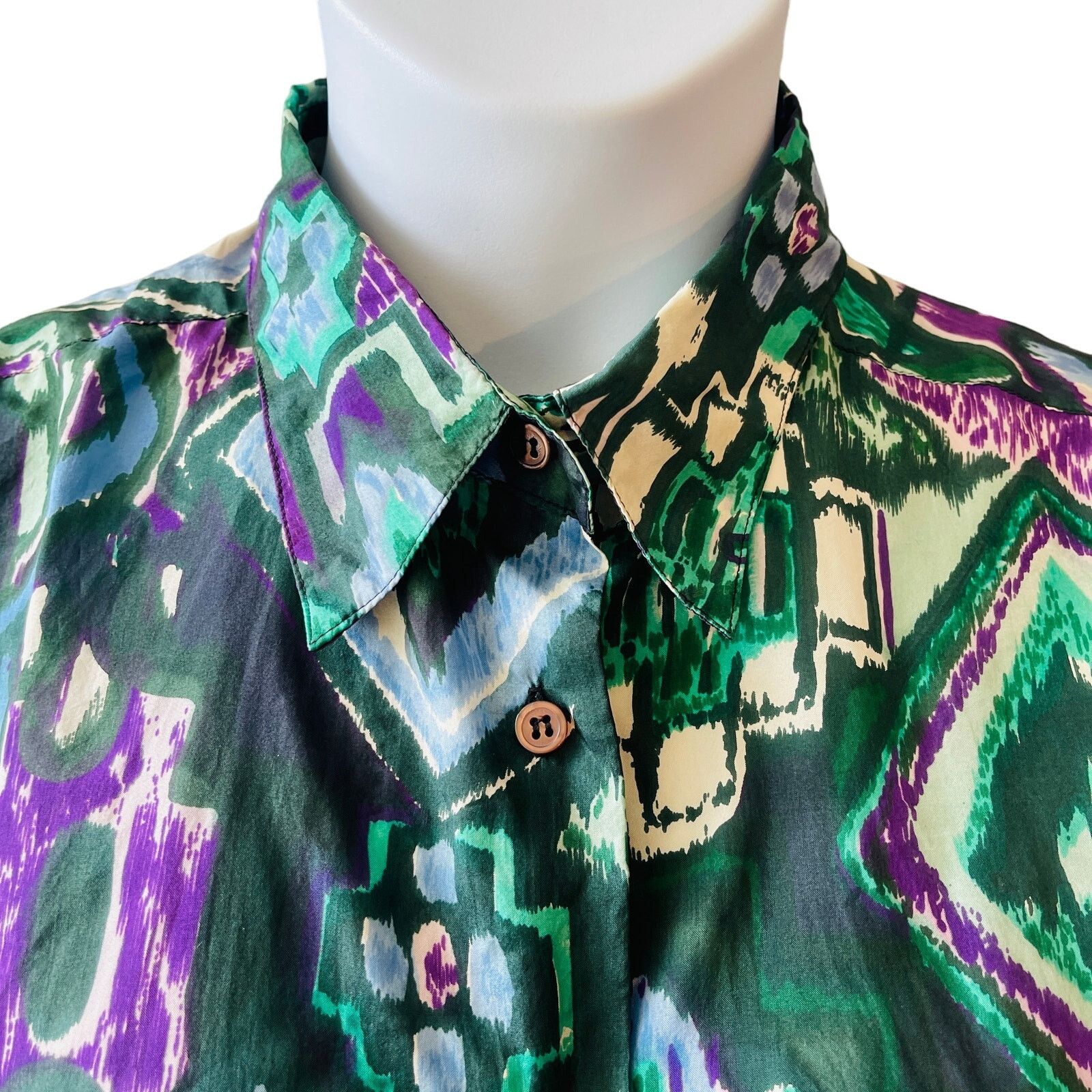 Vintage VINTAGE 80s Protest Juniors Silk Camp Shirt Size Large Size L / US 10 / IT 46 - 2 Thumbnail