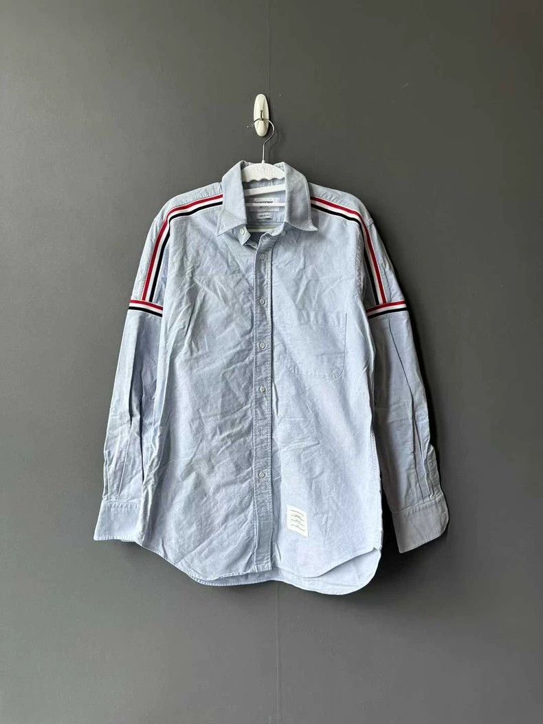 Thom Browne Thom Browne Double-breasted striped shirt Size US L / EU 52-54 / 3 - 1 Thumbnail