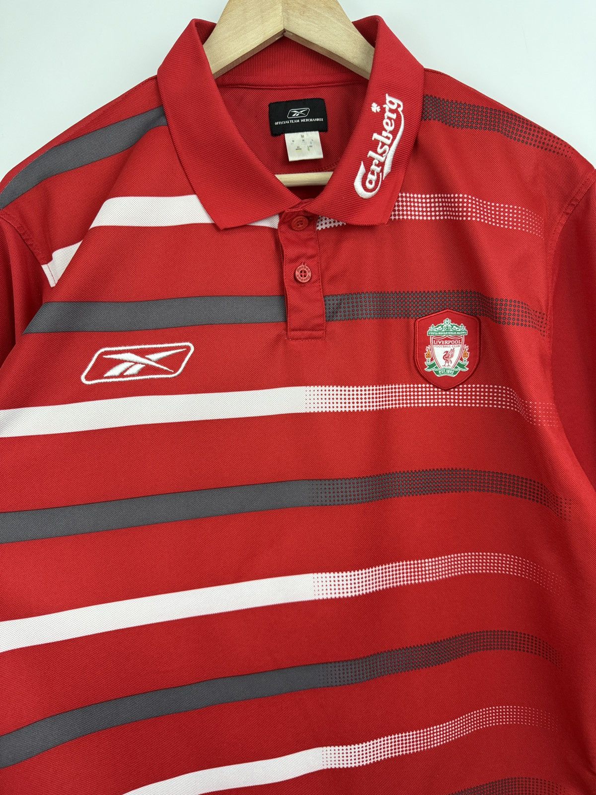 Reebok 🏴󠁧󠁢󠁥󠁮󠁧󠁿 2003 Liverpool Reebok Carlsberg Polo T-Shirt Soccer Jersey Size US M / EU 48-50 / 2 - 4 Thumbnail