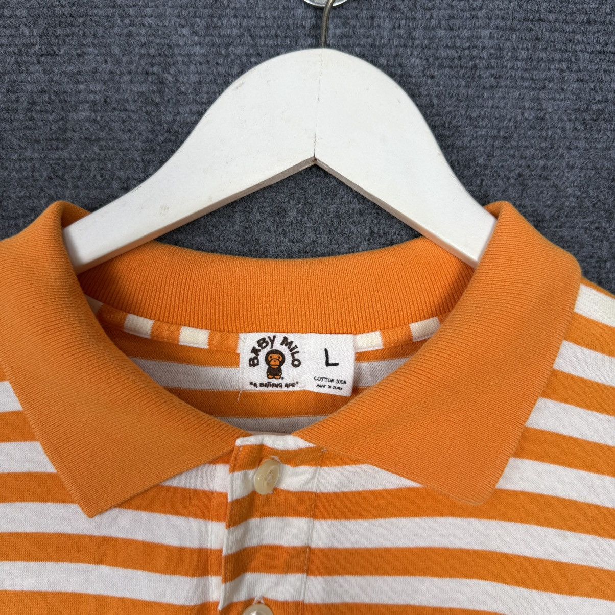 Bape BABY MILO by A BATHING APE Striped Polo Shirt Size US L / EU 52-54 / 3 - 3 Thumbnail