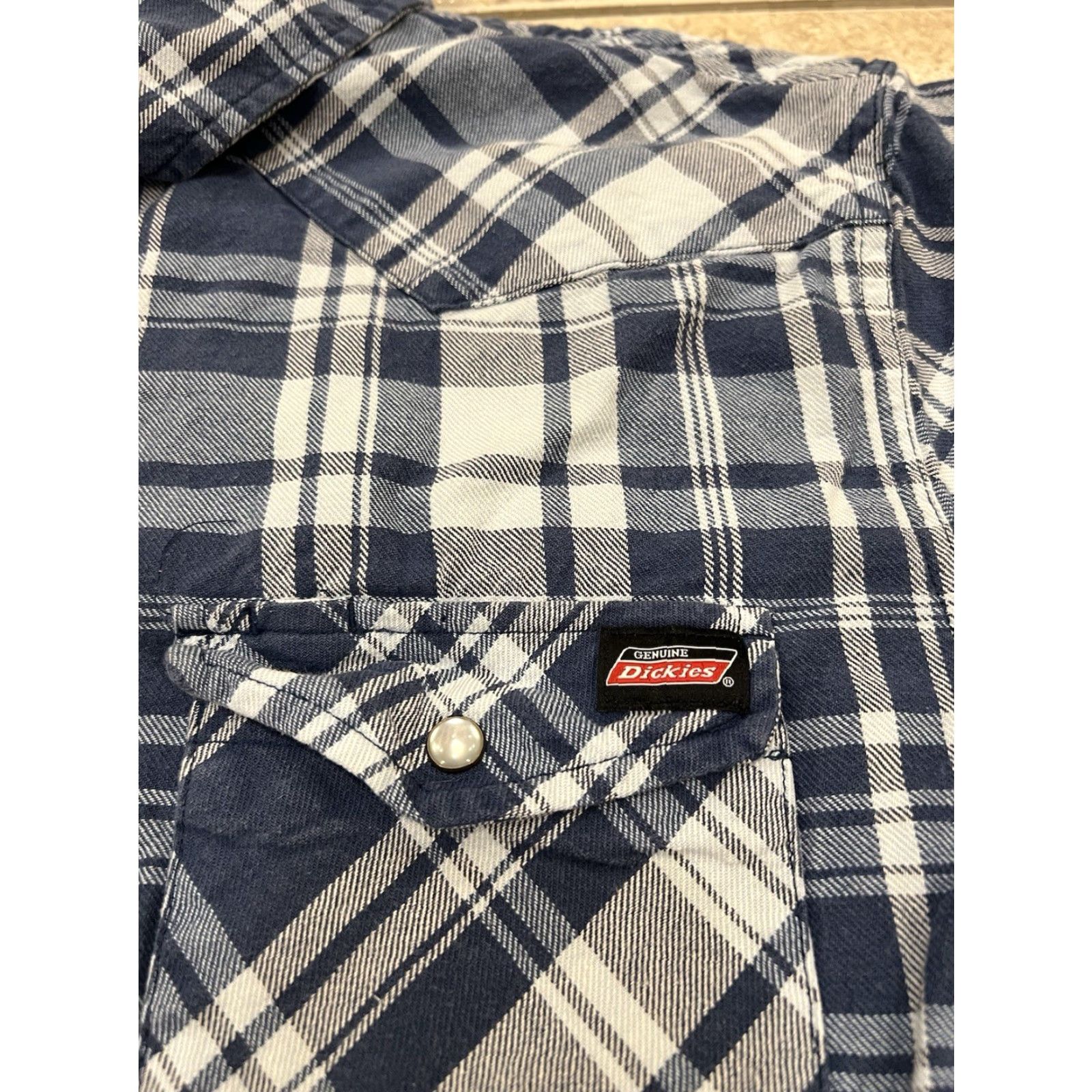 Dickies VINTAGE Dickies Western Pearl Snap Plaid Short Sleeve Cowboy Shirt Heavy Mens Medium Blue Size US M / EU 48-50 / 2 - 5 Thumbnail