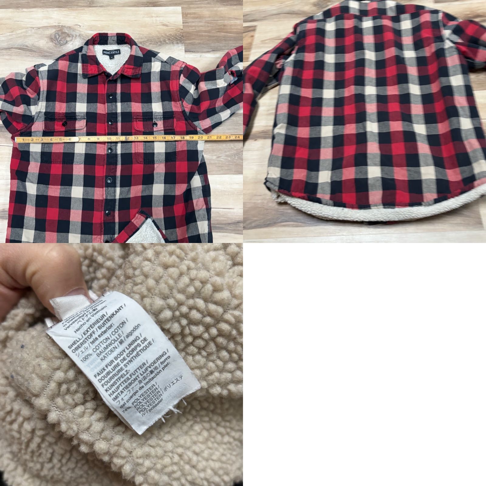 J.Crew J.CREW Flannel Shirt Mens M Sherpa Lined Plaid Red Button-Up Shirt Regular Fit Size US M / EU 48-50 / 2 - 8 Thumbnail