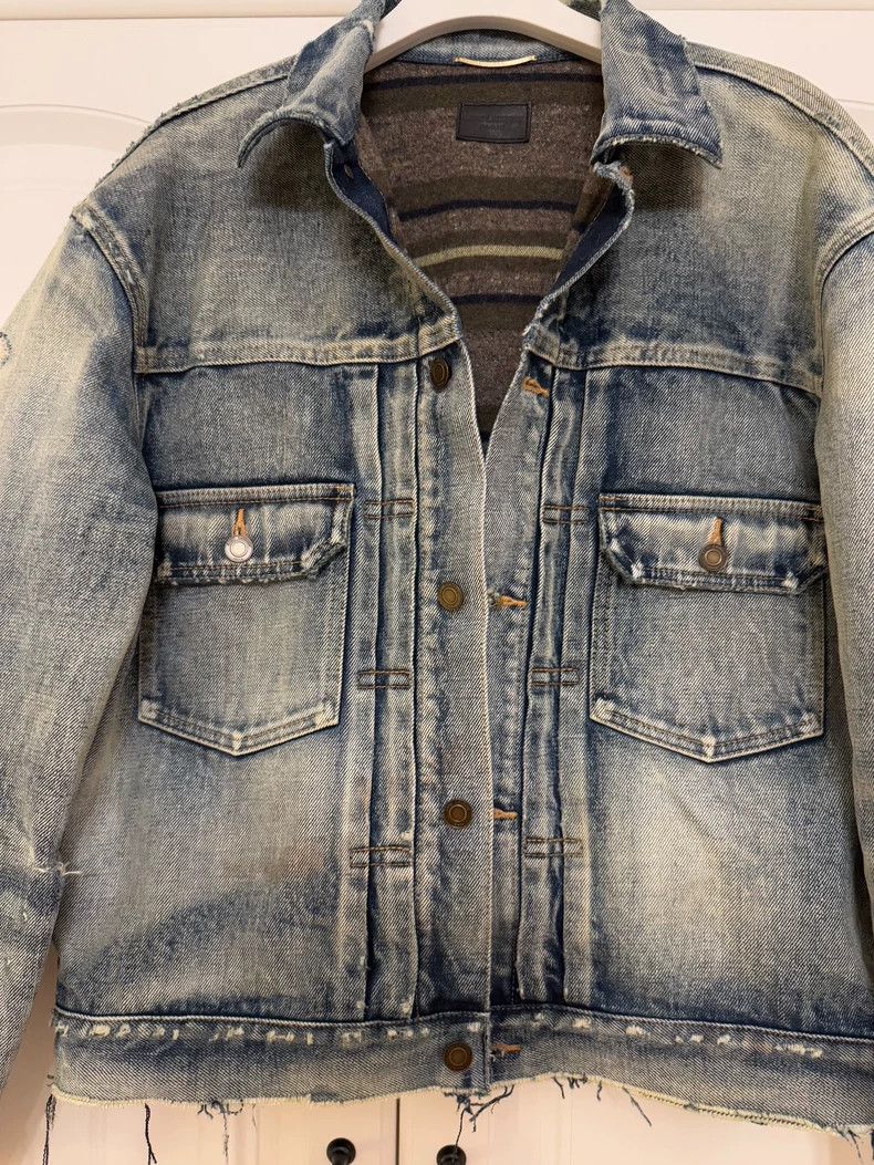 Saint Laurent Paris Saint laurent paris Do the old damage to the denim jacket 2 Size US XL / EU 56 / 4 - 3 Thumbnail