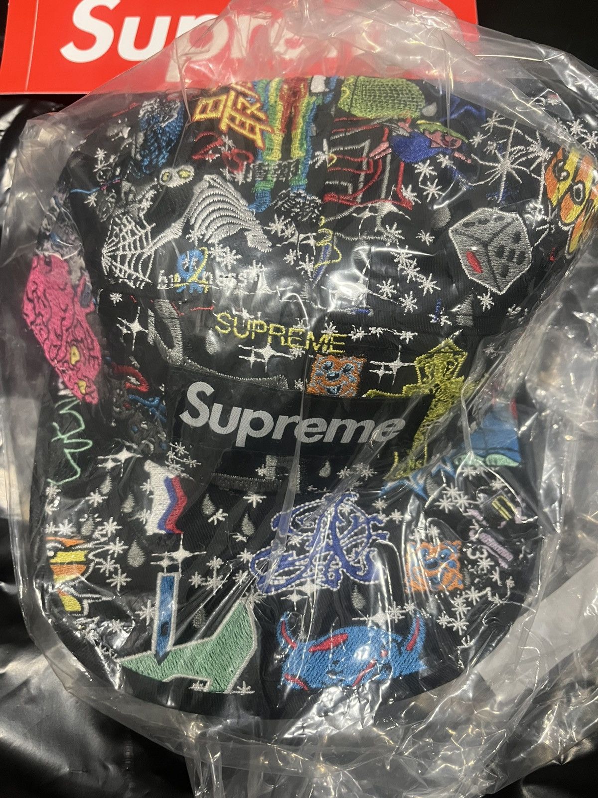 SS25 Supreme AOI Embroidered Camp Cap Black - tianchih.com