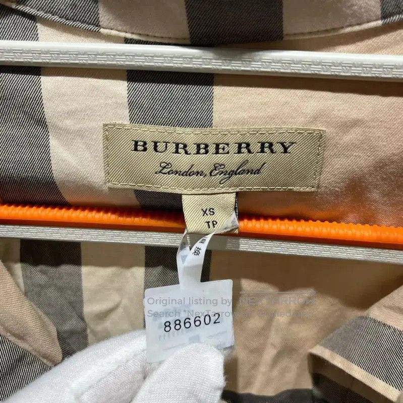 Burberry Burberry Long Sleeve Cotton Shirt in Beige. Size XS / US 0-2 / IT 36-38 - 4 Thumbnail