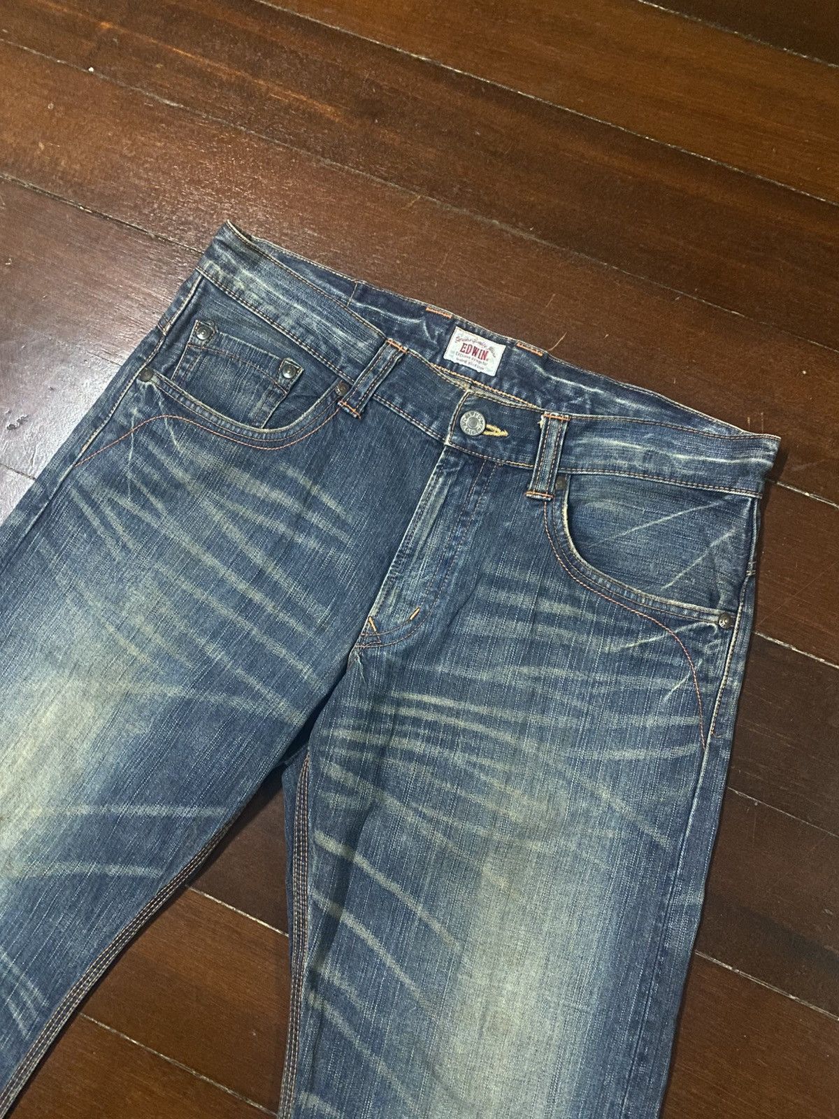 If Six Was Nine Japanese Edwin Exclusive Flared Distressed Jeans wide leg Size US 39 - 6 Thumbnail