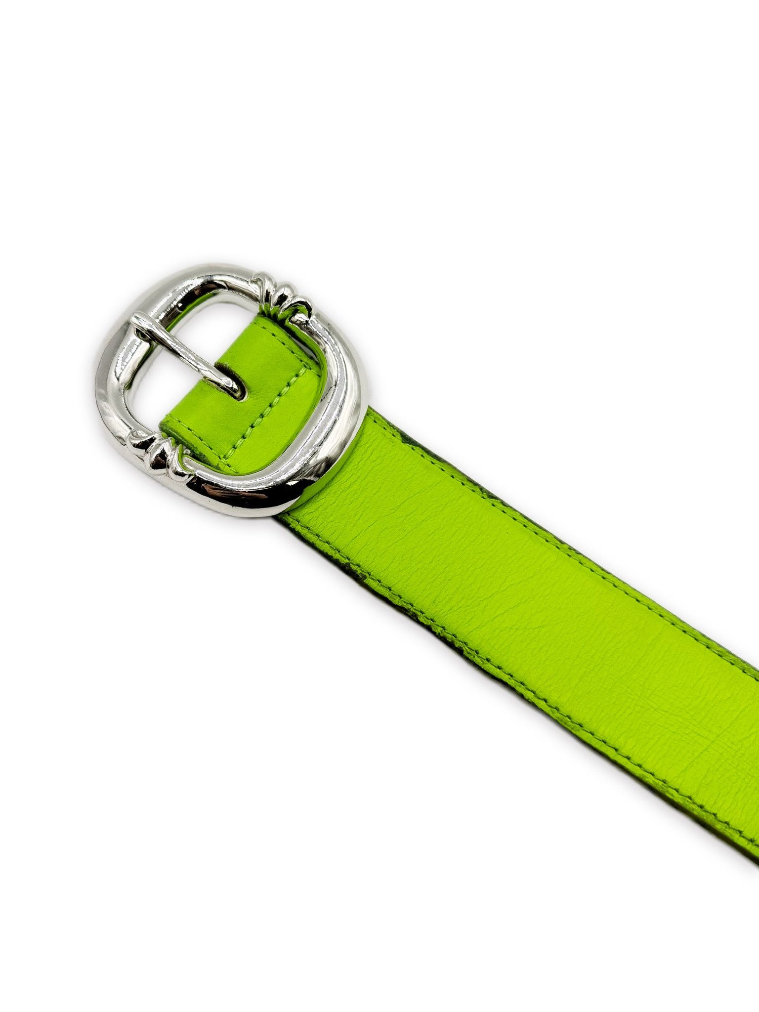 Chrome Hearts Chrome Hearts Lime Green 1.5 inch Gunslinger Leather Belt Size 32 - 3 Thumbnail