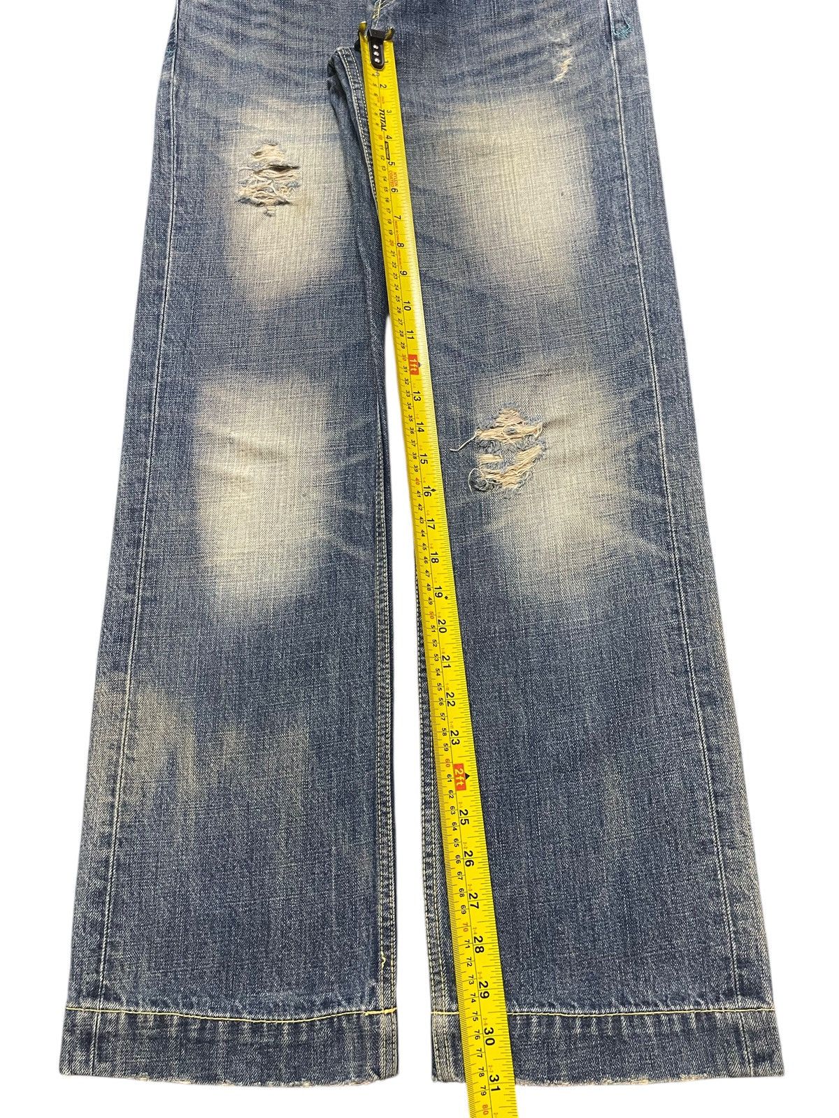 Evisu Vintage Japanese Brand Faded Stone Wash Distress Baggy Jeans Size US 29 - 12 Thumbnail