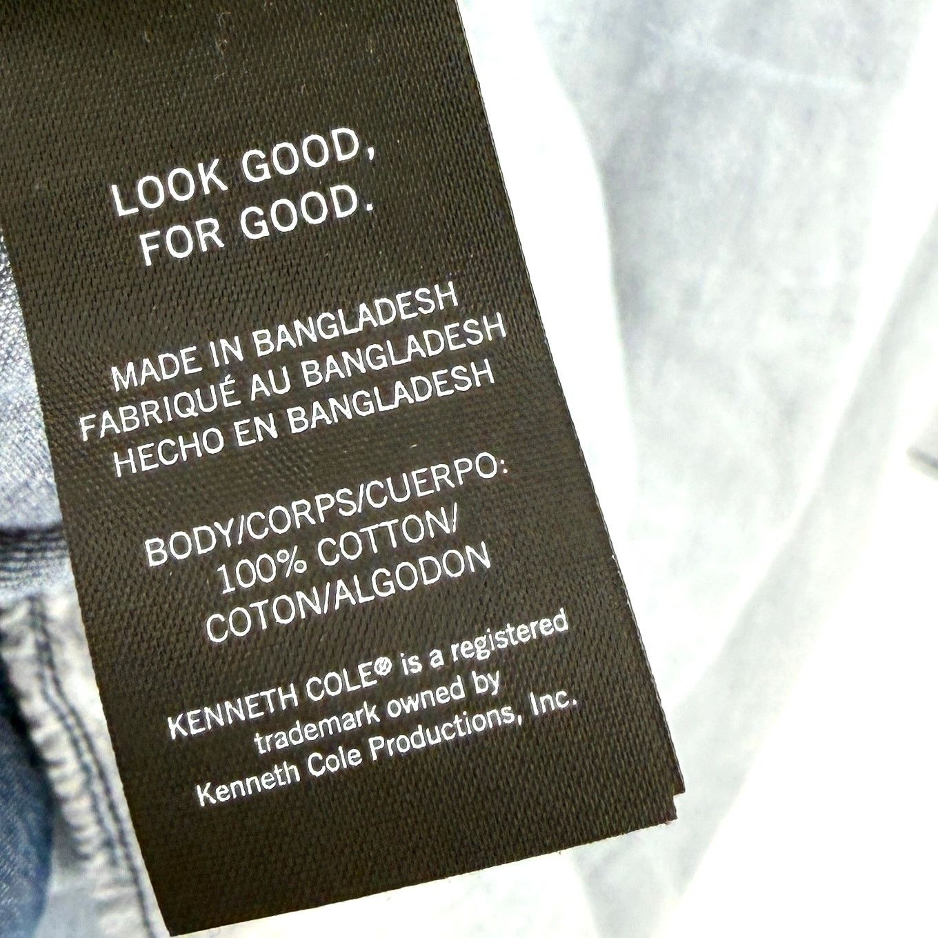 Kenneth Cole Indigo White 100% Cotton Ombre Denim Button Down Shirt Size US S / EU 44-46 / 1 - 5 Thumbnail
