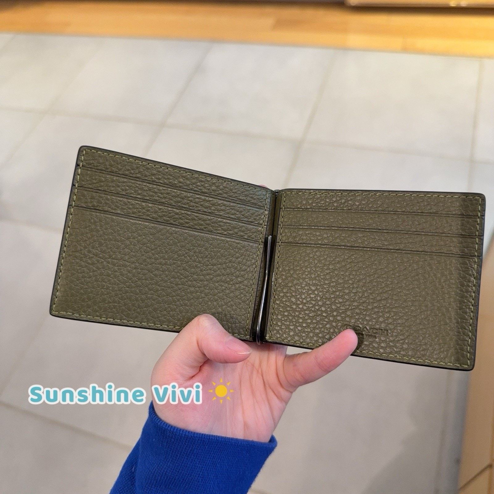 Coach NWT Coach Slim Money Clip Billfold Wallet CH090 Olive Size ONE SIZE - 5 Thumbnail