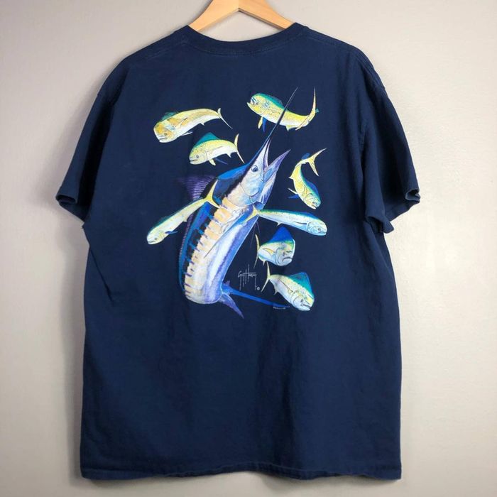 Guy Harvey Guy Harvey T Shirt Fish Fishing Fish XL Navy Blue Grailed