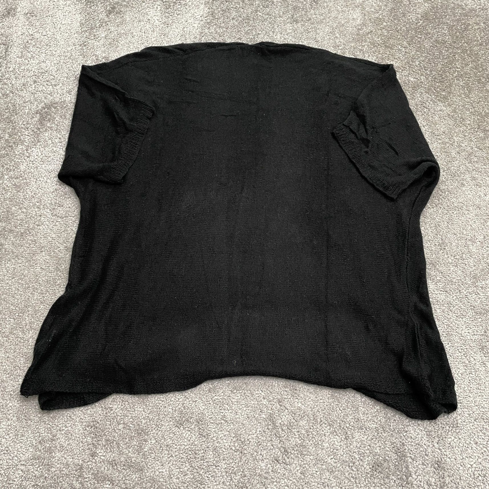 Forever 21 FOREVER 21 Cardigan Sweater Womens 0X Black Short Sleeve Dolman Open Knit Logo Size XL / US 12-14 / IT 48-50 - 2 Thumbnail