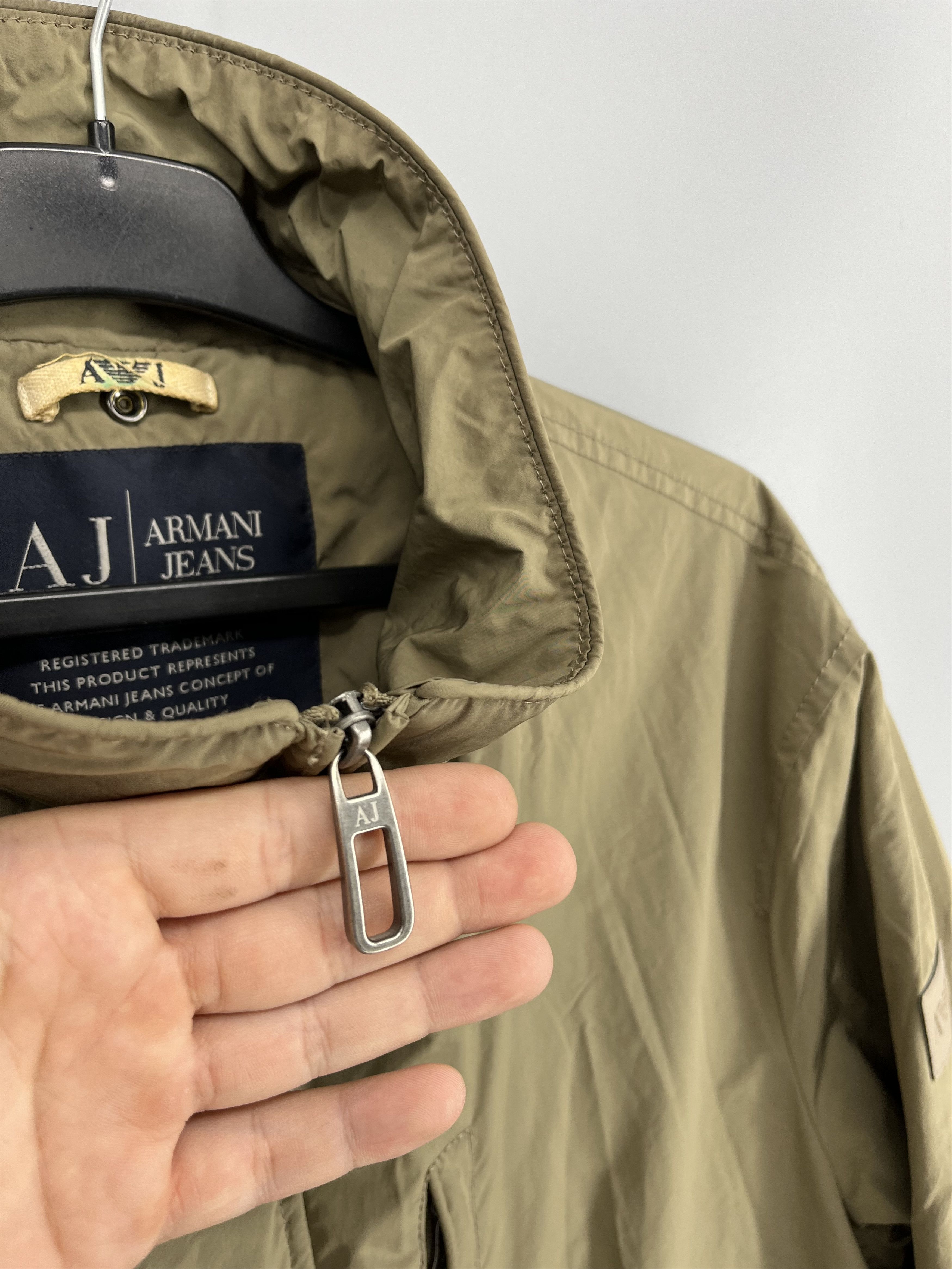 Armani Vintage Armani Jeans Khaki Nylon Parka Jacket Coat EU56 Size US XXL / EU 58 / 5 - 7 Thumbnail