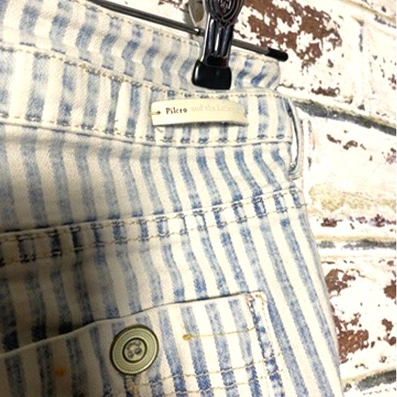 Anthropologie Anthro Pilcro Ultra High-Rise Striped Cotton Denim Shorts Size 26" / US 2 / IT 38 - 12 Thumbnail