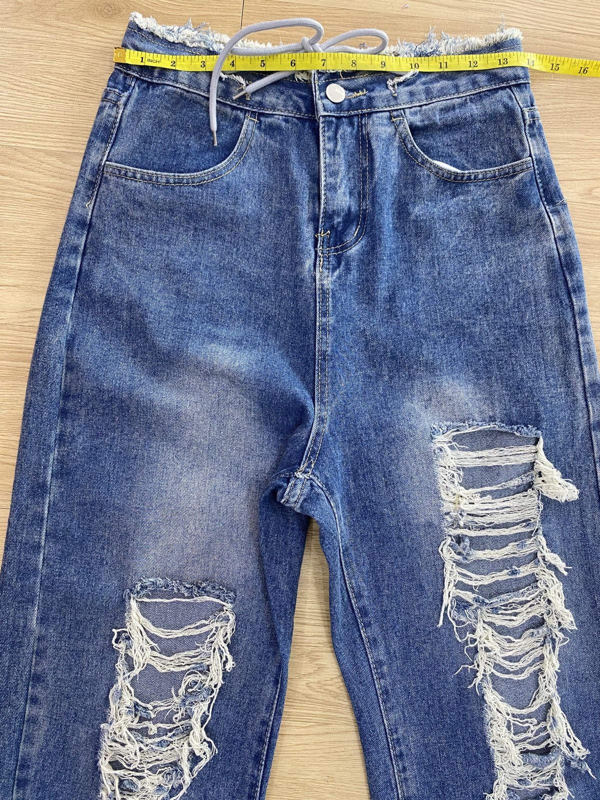 Japanese Brand Japanese Brand Distressed Acid Blue Wash Style Jeans Size US 28 / EU 44 - 9 Thumbnail