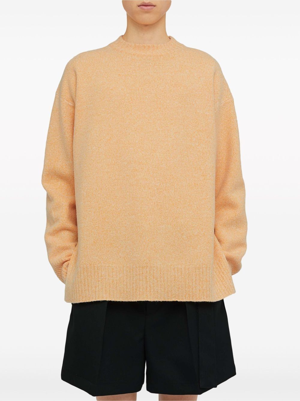 Jil Sander o1mt1gz0625 Crew-Neck Wool-Blend Jumper in Orange Size US M / EU 48-50 / 2 - 4 Thumbnail