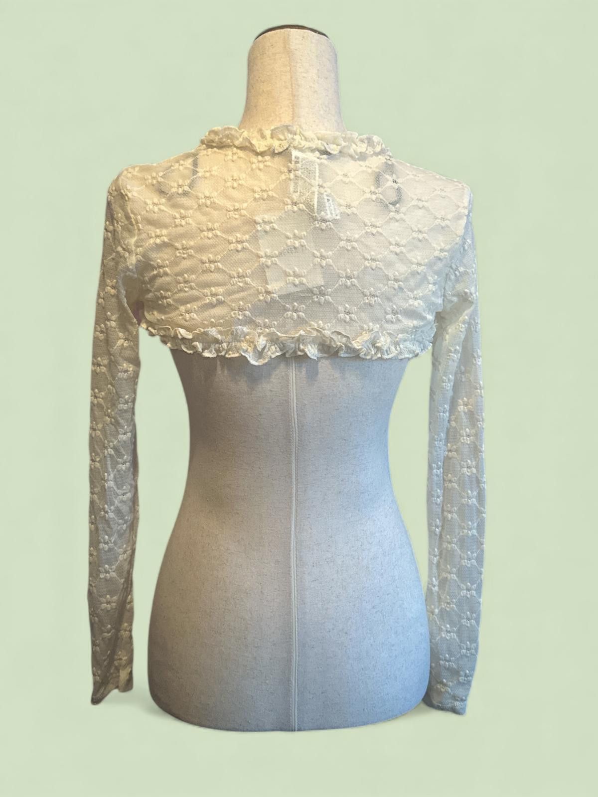 Forever 21 Forever 21 Women's Lace Shrug Bolero, Small, Ivory Size S / US 4 / IT 40 - 2 Thumbnail