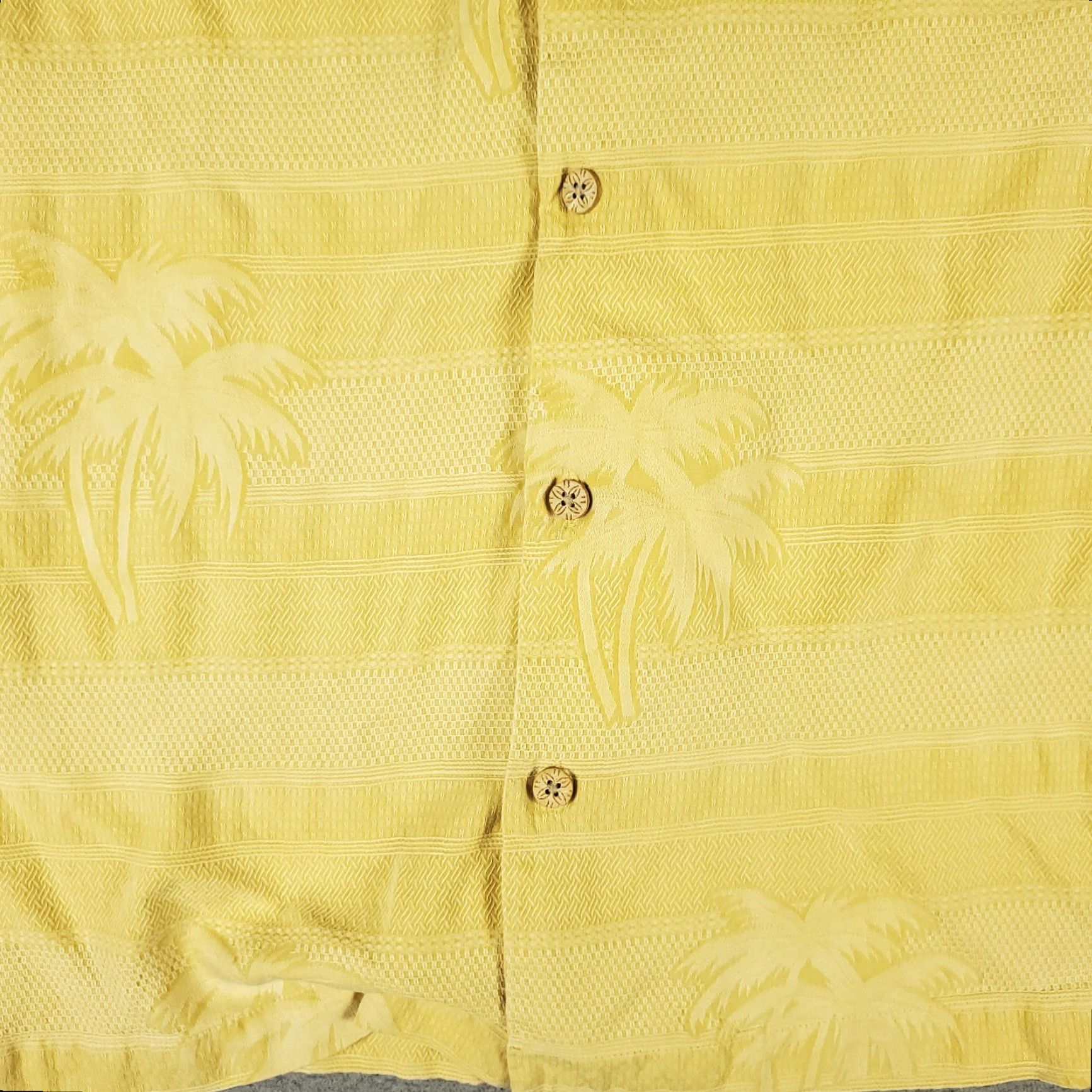 Tommy Bahama Tommy Bahama Button-Up Shirt Mens Large Yellow Tropical Hawaiian Short Sleeve Silk Size US L / EU 52-54 / 3 - 3 Thumbnail