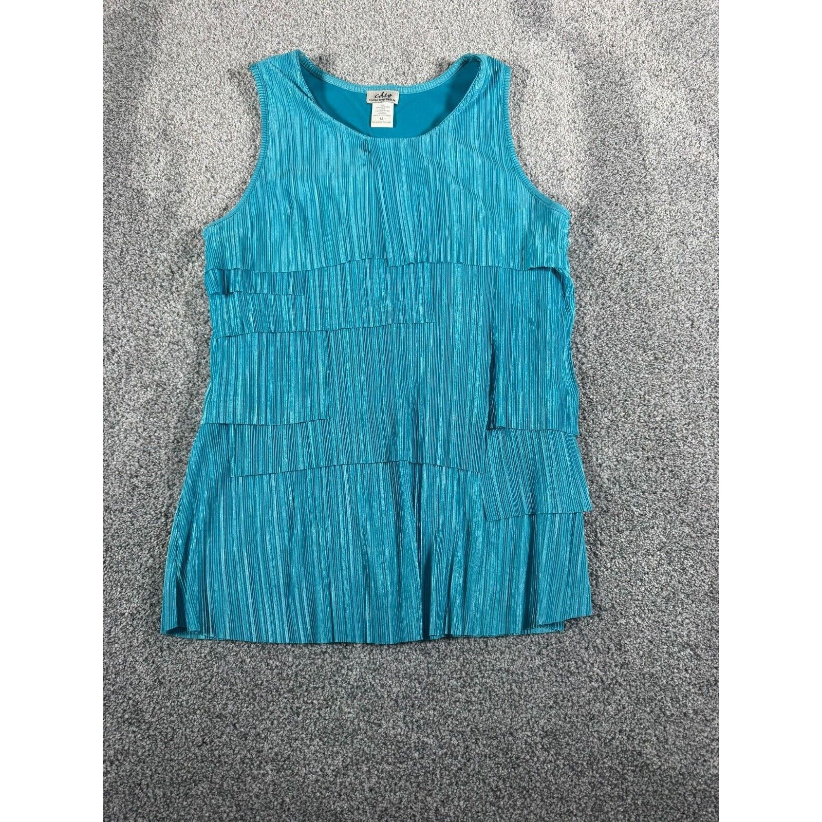 Other Tiered Tank M Textured Pleated Satin Party Festival Retro Size M / US 6-8 / IT 42-44 - 1 Thumbnail