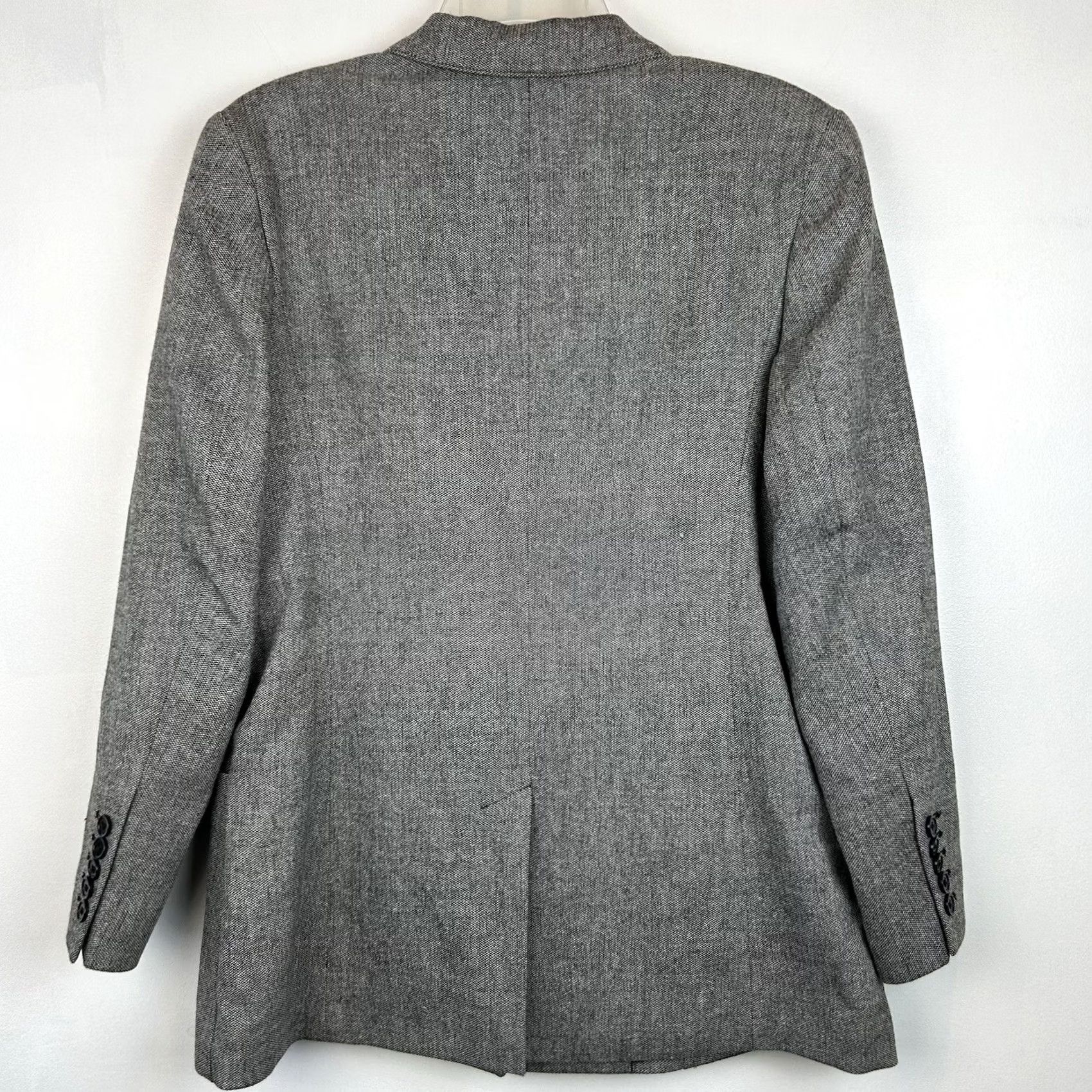 Vintage Chicos Blazer Woman M Grey Wool Blend Academia Retro Old Money Preppy Size M / US 6-8 / IT 42-44 - 2 Thumbnail