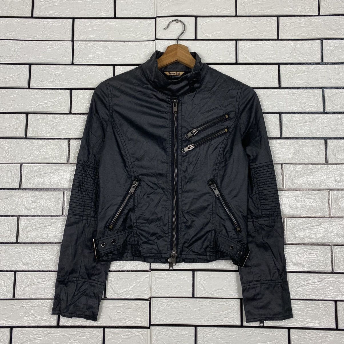 Hysteric Glamour 📌Vintage Cropped Soft Leather Biker Jacket Spiral Girl Size US M / EU 48-50 / 2 - 2 Thumbnail