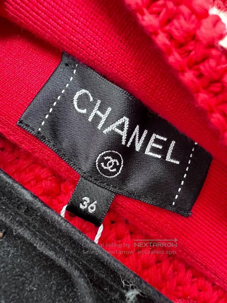 Chanel Chanel Striped irregular hem knitted half-length skirt Size 24" / US 00 / IT 34 - 6 Thumbnail